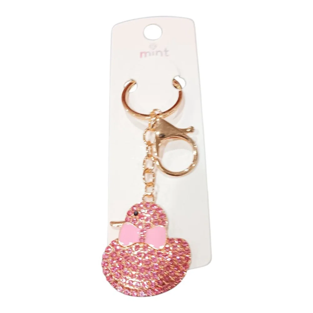 Duck your Favorite Easter Bunny! Cute Pink Ducky Keychain Purse Backpack Charm!